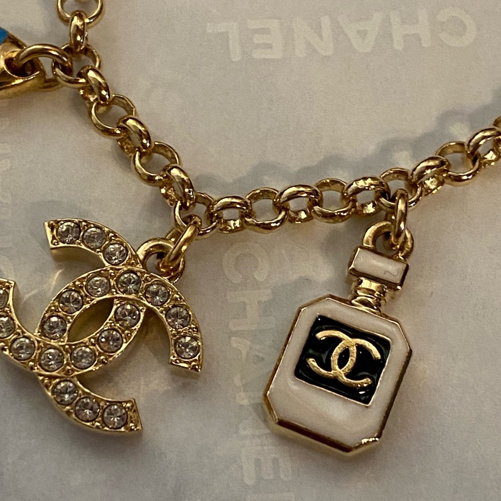 New authentic Chanel Gold and Blue Charm Bracelet - Picture 15 of 15